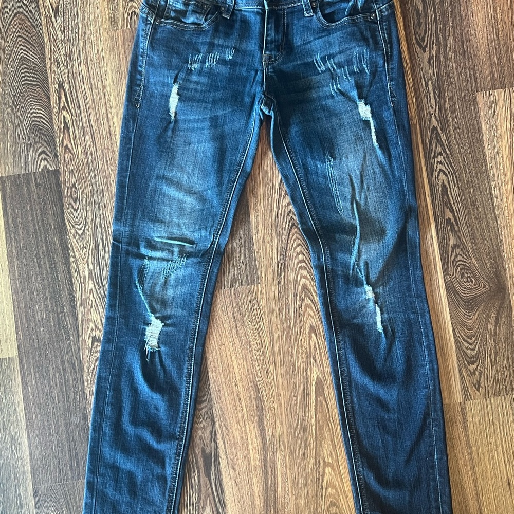Grace in LA Distressed Blu Women's Jeans